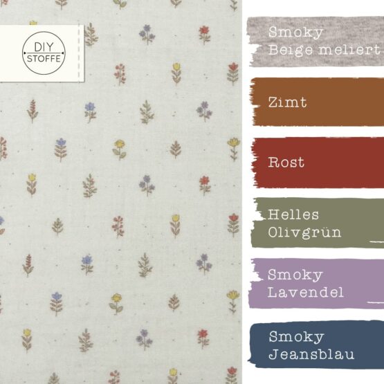 Farbkombi Musselin Individual Flowers