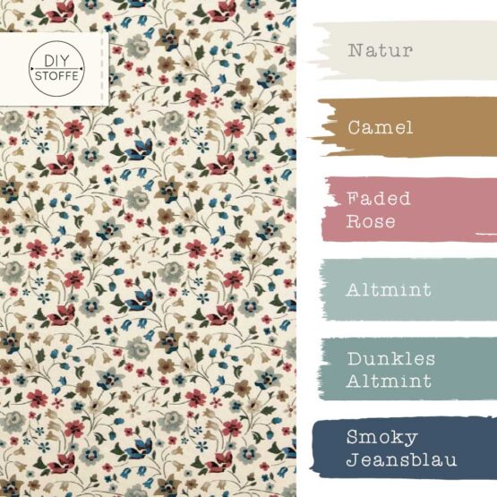 Farbkombi Popeline Antique Flowers