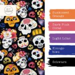 Farbkombi Popeline Dia De Los Muertos