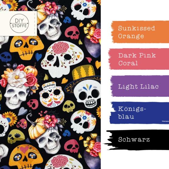 Farbkombi Popeline Dia De Los Muertos