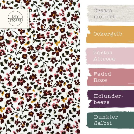 Farbkombi Single Jersey Sprinkle Flowers