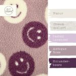 Farbkombi Teddyfleece Smiley Faces Helles Antique Rose