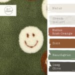 Farbkombi Teddyfleece Smiley Faces Mistelgruen