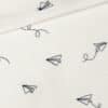 Musselin Gestickte Papierflieger Natur Sprenkel 1