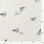 Musselin – gestickte Papierflieger – Natur Sprenkel