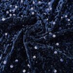 Samt Jersey mit Pailletten – Navyblau