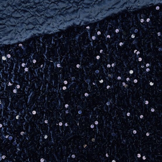 Samt Jersey mit Pailletten – Navyblau