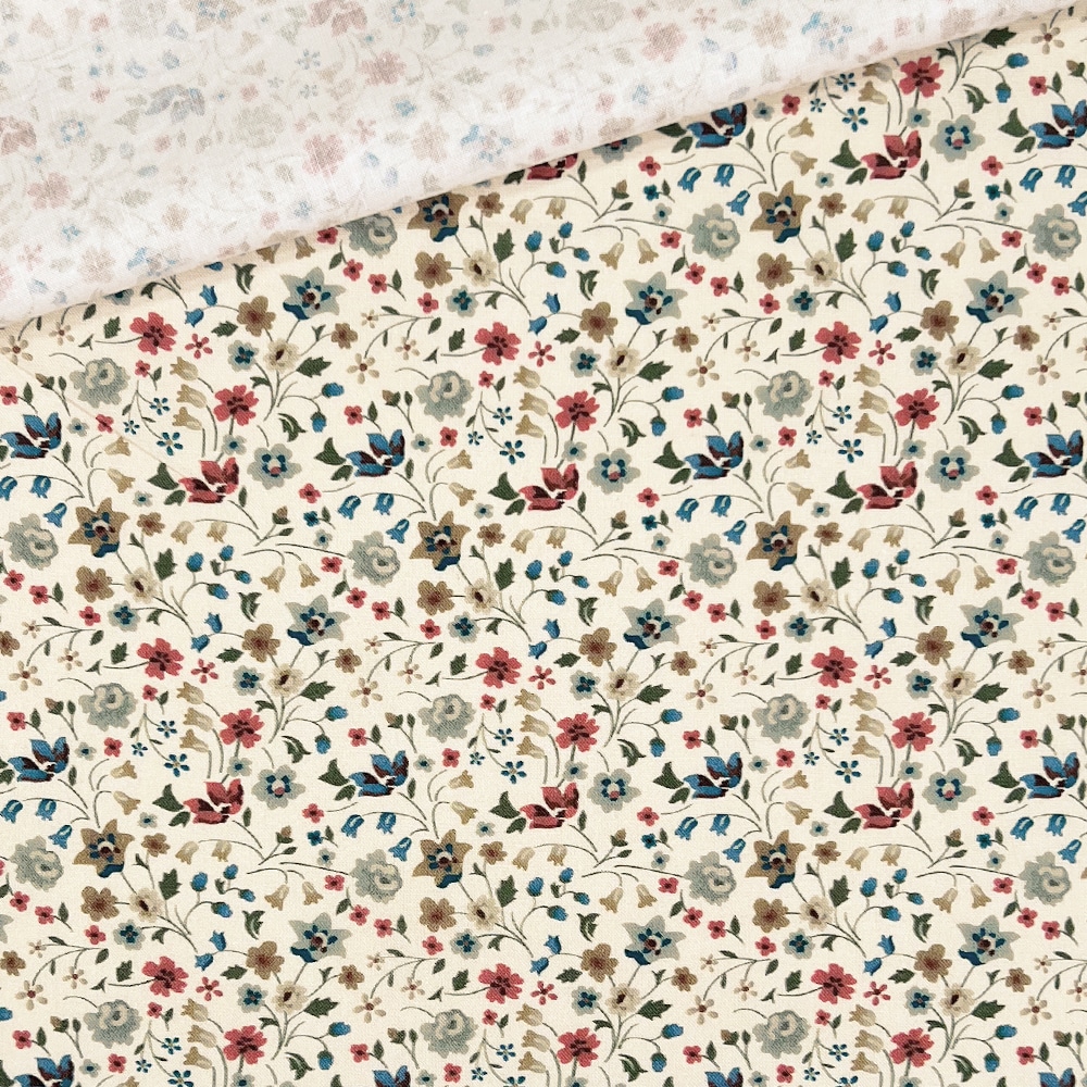 Popeline - Antique Flowers - Natur Popeline - Antique Flowers - Natur