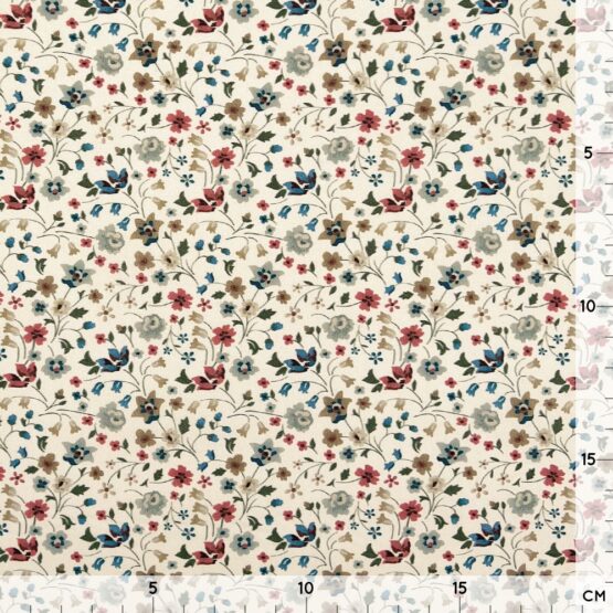 Popeline - Antique Flowers - Natur