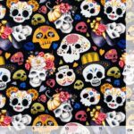 Popeline - Dia De Los Muertos - Schwarz