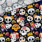 Popeline - Dia De Los Muertos - Schwarz