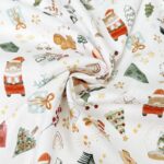 Leichter Baumwollstoff – Cute Christmas Elements – Weiß