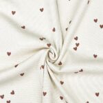 Rippenjersey – Sweet Hearts – Natur Sprenkel