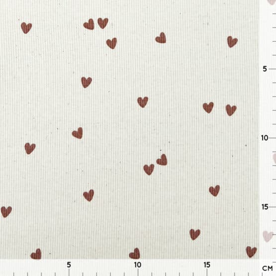 Rippenjersey Sweet Hearts Natur Sprenkel