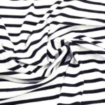 Single Jersey – Cremeweiß/Schwarz – gestreift