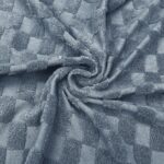 Single Jersey – Jacquard Frottee Check – Grey Blue