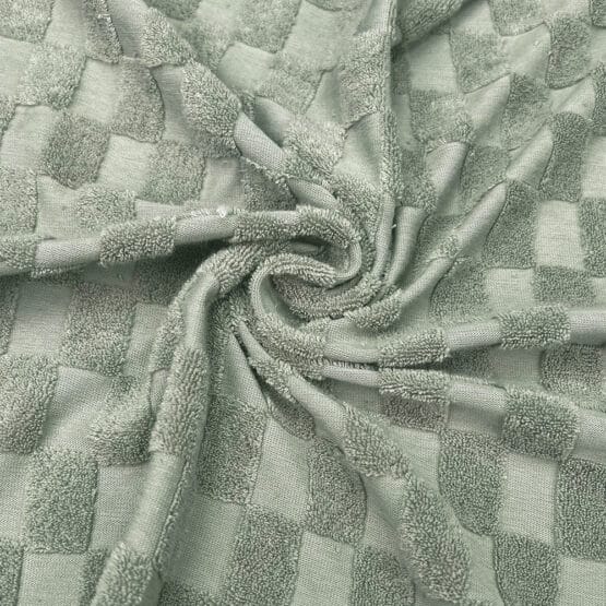 Single Jersey Jacquard Frottee Check Schilf