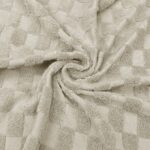 Single Jersey – Jacquard Frottee Check – Sand Beige