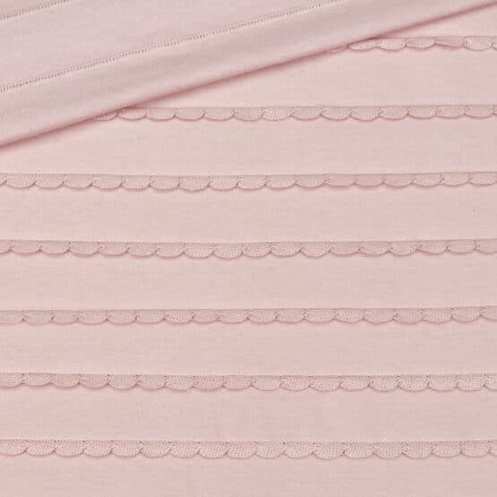 Single Jersey Kleine Rueschen Puder 2