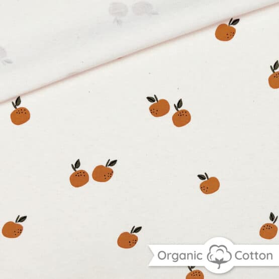 Single Jersey Orangen Natur Sprenkel 5