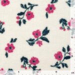 Teddyfleece – kuschelweich – Pink/Salbei Blumen – Cremeweiß