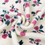 Teddyfleece – kuschelweich – Pink/Salbei Blumen – Cremeweiß