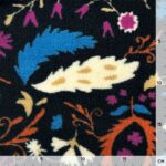 Teddyfleece – kuschelweich – Boho leaves – Schwarz