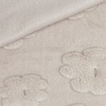 Teddyplüsch – Fleece – Blumen Sand Beige