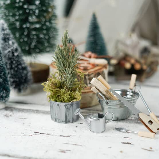 DIY Wichtelwelt - Werkzeug - Gießkanne - Eimer Oval