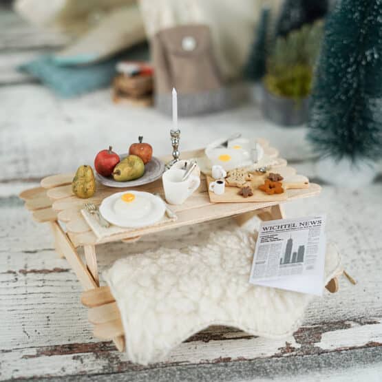 DIY Wichtelwelt - Tisch - Bastelhölzer - Kerzenständer - Postkarte