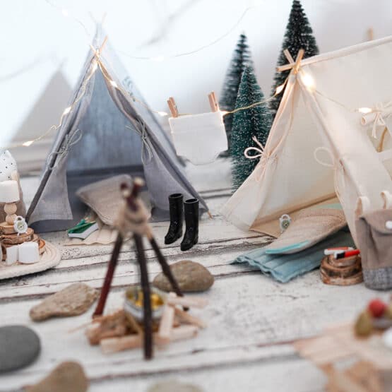 DIY Wichtelwelt - Zelt - Schlafsack -Stiefel