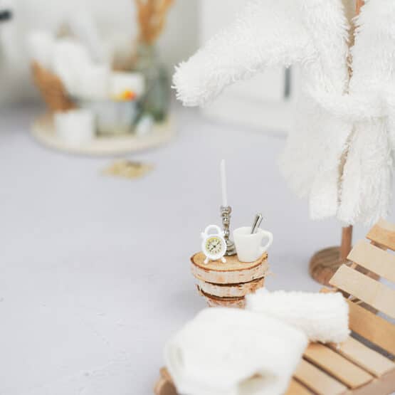 DIY Wichtelwelt - Bastelhölzer - Bademantel - Kerzenständer - Wecker