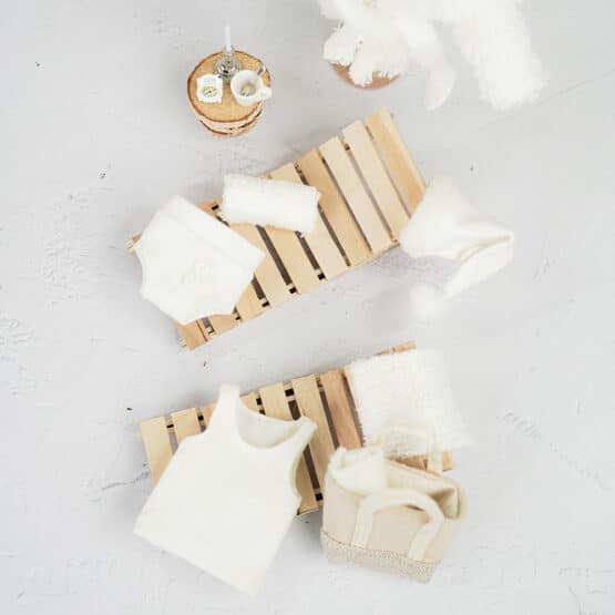 DIY Wichtelwelt - Bastelhölzer - Schlüppi - Hemd - Utensilo