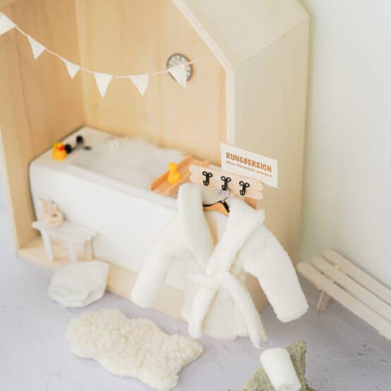 DIY Wichtelwelt - Bastelhölzer - Hemd - Bademantel - Holzboxhaus - Haken