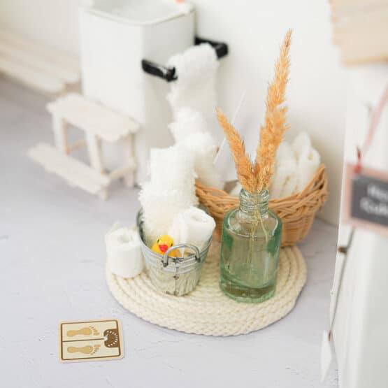 DIY Wichtelwelt - Postkarte - Badeente - Eimer Oval