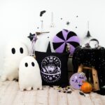DIY Stoffe Inspiration - Kissen - Wichtel Stickset Halloween - Geist - Bonbon - Pailletten - Plott