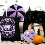 DIY Stoffe Inspiration - Kissen - Stickset Halloween - Bonbon - Pailletten - Plott