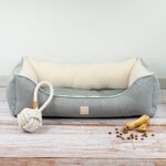 Diy Stoffe Inspiration 578h Hundekoerbchen Tierbett Tierkoerbchen Animal Dekostoff Mittelschwer Dunkles Almint Deko Boucle Cremeweiss