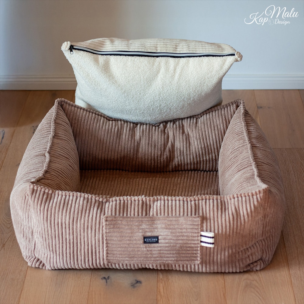 Diy Stoffe Inspiration 578m Hundekoerbchen Tierbett Tierkoerbchen Animal Velvet Breitcord Light Toffee Deko Boucle Cremeweiß