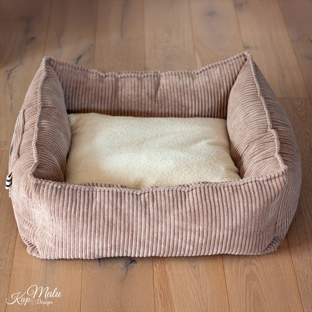 Diy Stoffe Inspiration 578p Hundekoerbchen Tierbett Tierkoerbchen Animal Velvet Breitcord Light Toffee Deko Boucle Cremeweiß