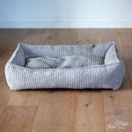 DIY Stoffe Inspiration - Hundekörbchen - Tierbett - Tierkörbchen Animal - Velvet Breitcord Hellgrau