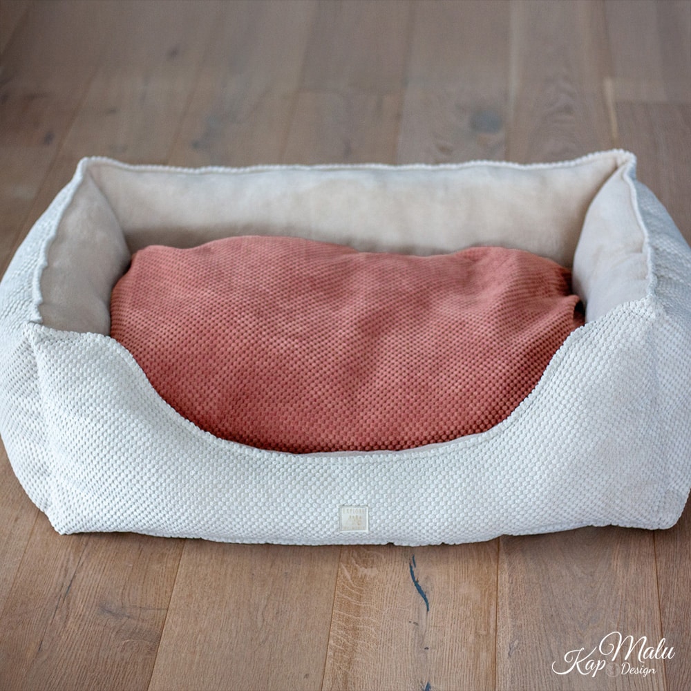 DIY Stoffe Inspiration - Hundekörbchen - Tierbett - Tierkörbchen Animal - Velvet Strukturiert Soft Blush - Velvet Strukturiert Natur - Teddy Dunkles Natur