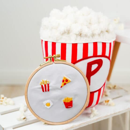 Diy Stoffe Inspiration 579q Stickset Food Minis Popcorn Kissen Pizza Pommes Ei