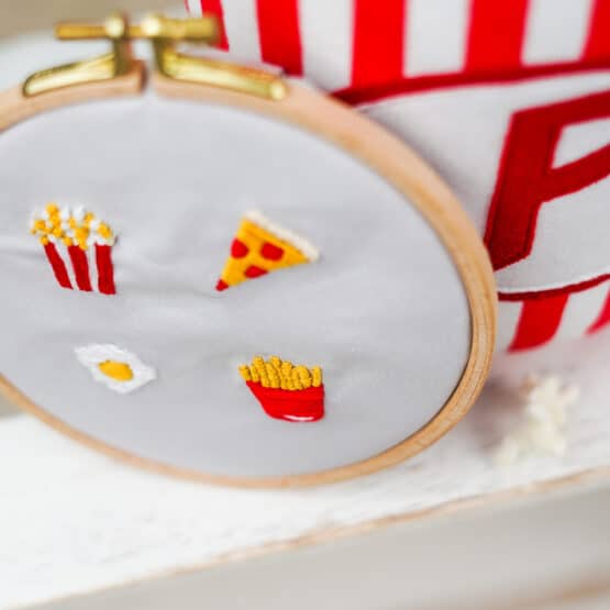 Diy Stoffe Inspiration 579s Stickset Food Minis Popcorn Pizza Pommes Ei