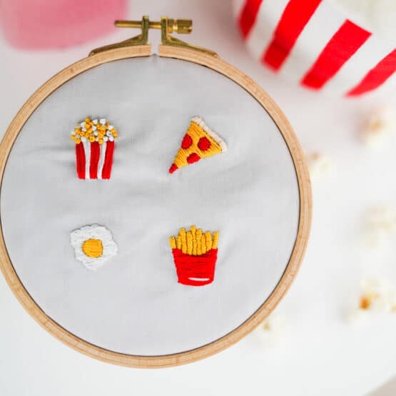 Diy Stoffe Inspiration 579u Stickset Food Minis Popcorn Pizza Pommes Ei