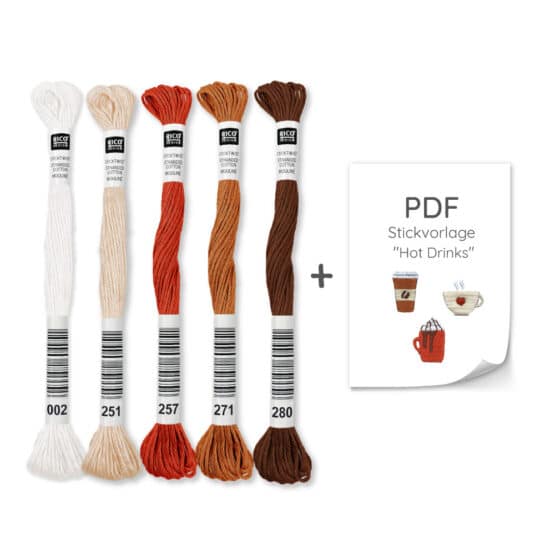 DIY Stoffe Stickset Hot Drinks Startfoto