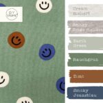 Farbkombi Baumwoll Flanell Smileys Dark Earth Green