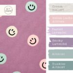 Farbkombi Baumwoll Flanell Smileys Lavendel Rose
