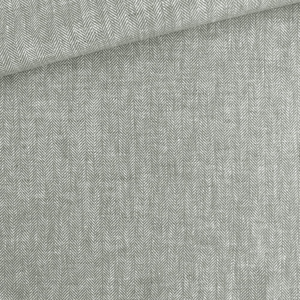 Leinen Baumwollgemisch Fischgrat Deep Olive 1 Leinen Baumwollgemisch Fischgrat Deep Olive 1