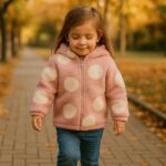 Maedchen Jacke Teddyfleece Big Dots Zartes Altrosa Ki